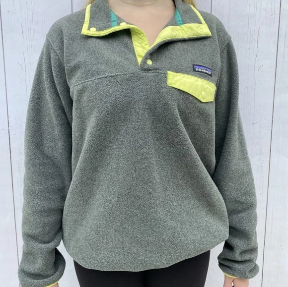 Patagonia Women's Synchilla Snap T Fleece Pullover Grey M - Picture 8 of 8